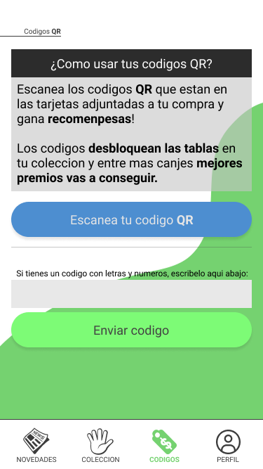 Códigos — Canjeá al comprar tablas