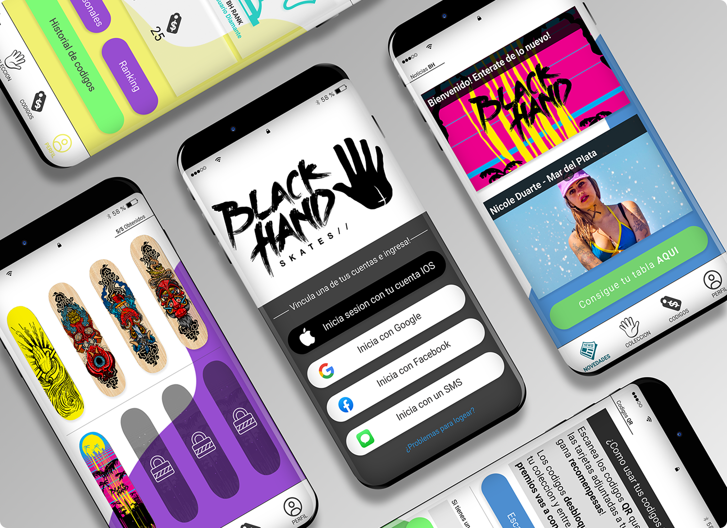 Mockup del proyecto Black Hand