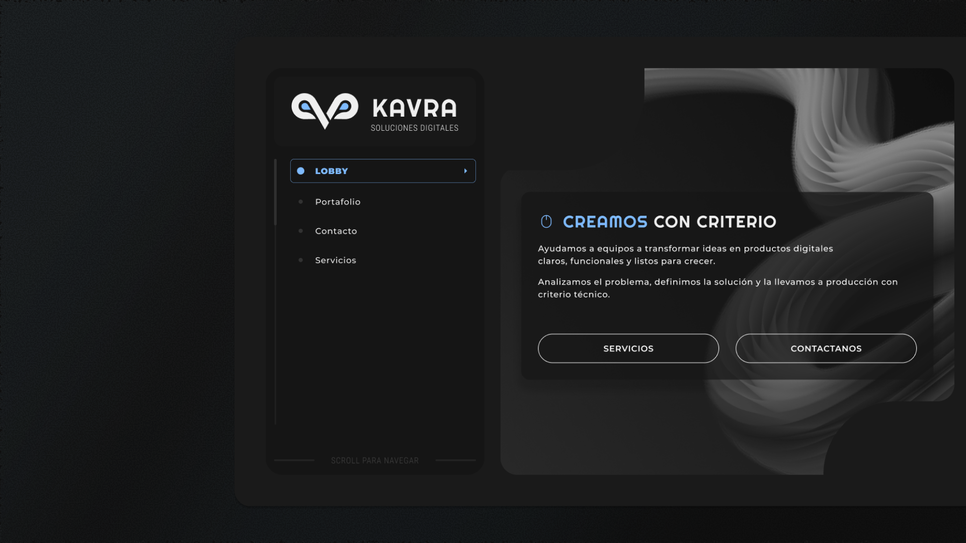 Mockup del proyecto KAVRA