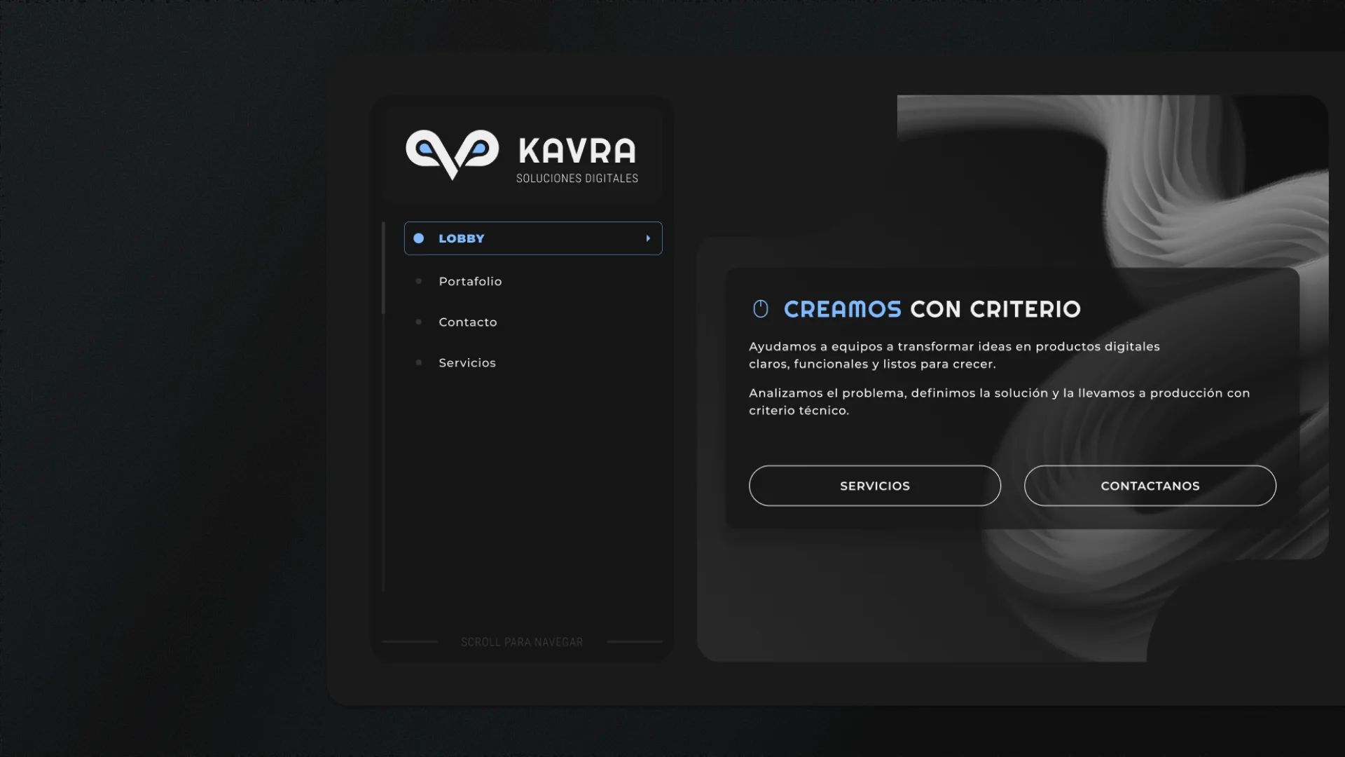 Mockup del proyecto KAVRA