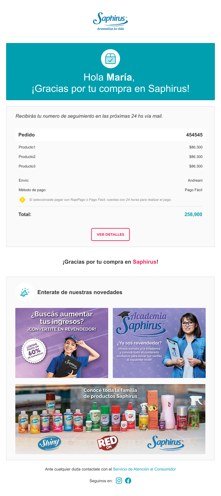 Confirmación de compra — Bienvenida al flujo